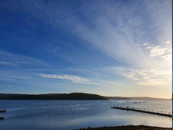 Kielder Water and sky