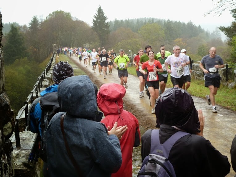 The popular annual Kielder Marathon around the Lakeside Way passes over the viaduct (© Nigel Jenkins)